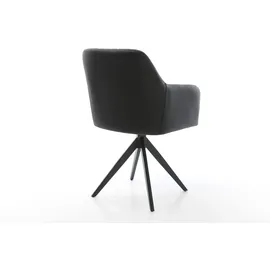 DeLife Polsterstuhl Greg-Flex Kreuzgestell kantig Schwarz Taschenfederkern