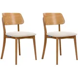 KONSIMO® Holzstuhl VINIS Esszimmerstühle, skandinavischer Stil, hergestellt in der EU (Set, 2 St), Velours-Sitz, Gestell aus Massivholz braun
