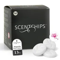Scentchips® Magnolie Wax Melts – Elegante Magnolienblüte mit Jasmin & sanften Blumennoten – Premium Lang anhaltende Duftwachse für Duftbrenner – Hausparfüm Duftchips – M Größe 13 Stück