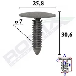 ROMIX Spreizniet BUICK C70609 10220168,10241518