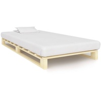 furnicato Bett Palettenbett Massivholz Kiefer 100×200 cm braun