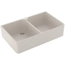 Villeroy & Boch Spülstein Doppelbecken 90 X crema + Handbetätigung