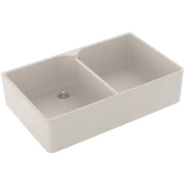 Villeroy & Boch Spülstein Doppelbecken 90 X crema + Handbetätigung
