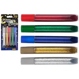 IDENA Glitter Glue 15 Tuben 5 Farben