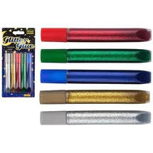 IDENA Glitter Glue 15 Tuben 5 Farben