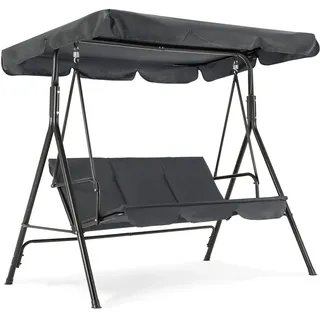 MCombo M MCombo 3-Sitzer Hollywoodschaukel Gartenschaukel Gartenliege Schaukelbank 8007 Schwarz