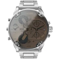 Chronograph DIESEL "MR. DADDY 2.0" Armbanduhren silberfarben Herren Hochzeitsmode Quarzuhr, Armbanduhr, Herrenuhr, Datum, Stoppfunktion
