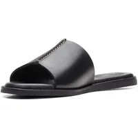CLARKS Damen Karsea Mule Slide Sandal, Black Leather, 38 EU
