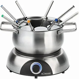 Bomann® Fondue für 8 Personen | auch für Schoko- & Käsefondue | Fondueset mit 8 Fonduegabeln | Fondue elektrisch 1,2L | optimale Wärmeverteilung | Fondue Set 1400W I Fondueset elektrisch FD 2248 CB