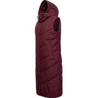 Ragwear Damen warme Winter Steppweste mit Kapuze Suminka Vest Wine Red Gr. S - S