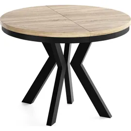 WFL GROUP Runder Esstisch 100 x 77 x 100 cm braun