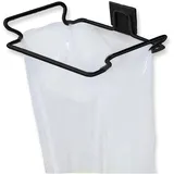 Metall-Müllbeutelhalter für Küche, Büro, Schlafsaal, hängender Mülleimer, unter dem Schrank, platzsparender Müllhaken, schwarz