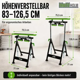 Trutzholm Arbeitsbock Metall höhenverstellbar grün