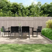 VidaXL 7-tlg. Garten-Essgruppe mit Kissen Poly Rattan und Stahl