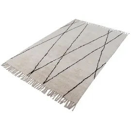 miliboo Berber-teppich mit Fransen in Baumwolle ecru 160x230 cm, Hodna