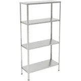 Relaxdays Lagerregal Stahl 150x75x30 cm Silber 4 Böden bis 160 kg