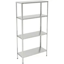 Relaxdays Lagerregal Stahl 150x75x30 cm Silber 4 Böden bis 160 kg