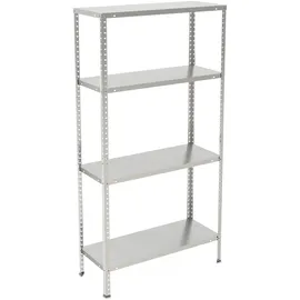 Relaxdays Lagerregal Stahl 150x75x30 cm Silber 4 Böden bis 160 kg