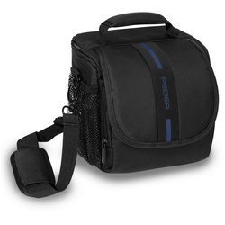 PEDEA Kameratasche ESSEX (Größe M), für Spiegelreflexkameras, mit wasserdichtem Regenschutz und Tragegurt blau