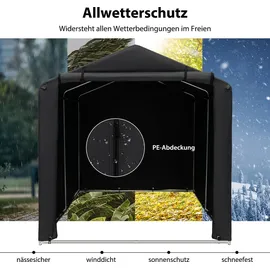 Costway Fahrradabdeckung 160x218x164cm Fahrradgarage mit aufrollbarer Reißverschlusstür grau
