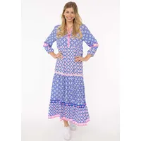 Zwilling Maxikleid »"Dreams"«, mit Mustermix, Knopfleiste und 3/4 Arm Gr. LXL (L/XL) N-Gr, Royalblau, , 21484531-LXL N-Gr