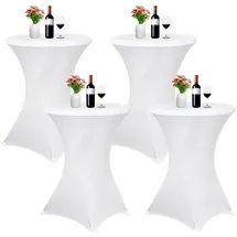 luxuskollektion Stehtischhusse Stretch Weiß 80 x 110 cm
