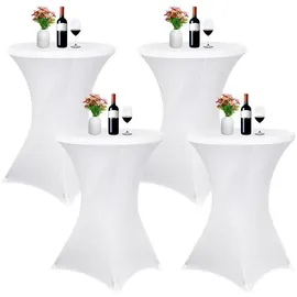 luxuskollektion Stehtischhusse Stretch Weiß 80 x 110 cm