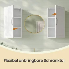 VASAGLE Hängeschrank mit verstellbaren Einlegeböden, Badezimmerschrank für Wandmontage, platzsparend,