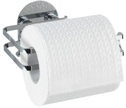 WENKO Turbo-Loc Toilettenpapierhalter, Befestigen ohne Bohren - mit Spezial-Klebepad, Maße: 12 x 9,5 x 13 cm, Edelstahl