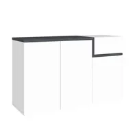Dmora Schuhschrank weiß Schiefer Holzwerkstoff, 120x80x40 cm 120x40h80, glänzend