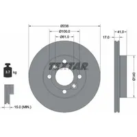 Textar 2x TEXTAR Bremsscheibe PRO