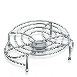 Stövchen Globul Metall silber glänzend 21,0x6,0cm 18,0cmØ