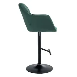 CLP Barhocker Natoma Samt I 360° Drehbar, Metallgestell Höhenverstellbar Mit Fußstütze I Tresenhocker Mit Gepolstertem Sitz Und Rücklehne