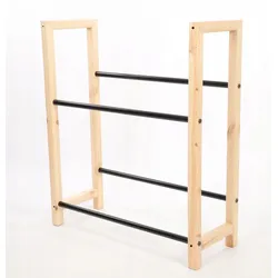 PROREGAL Getränkekistenregal HARZ HxBxT 85x82x35cm 4 Kisten auf 2 Ebenen Massives Kiefernholz Natur Getränkekistenständer Kistenregal