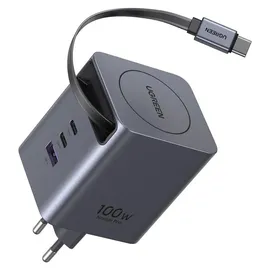 UGREEN 100W GaN Fast Charger with Retractable Cable