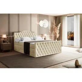 altdecor Boxspringbett Beige, Holzwerkstoff, Höhe ca. 20 cm 140x200 cm, Schlafzimmer, Betten, Boxspringbetten