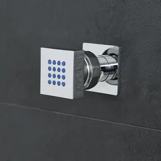 1x Seitenbrause Quadratisch Chrom, zur Aufputzmontage, von Hudson Reed