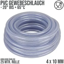 4 x 10 mm Gewebe Druckluft Universal Wasser Luft Kompressor Schlauch transparent...