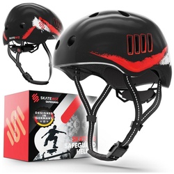 SKATEWIZ Fahrradhelm Kinder ab 6 Jahre Helm Kinder Mädchen & Jungen Skaterhelm, Geschenke für Mädchen und Jungs schwarz S – 49-53cm