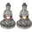 GLOBO Solarleuchte Kunststoff 18x28 cm 2er Set grau