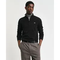 GANT Troyer »CLASSIC COTTON HALF ZIP«, mit gerippten Details, Gr. L, BLACK, - 53553534-L