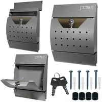 Helo Wandbriefkasten V2 Dunkelgrau inkl. Zeitungsfach