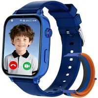 PTHTECHUS Kinder Smartwatch GPS und 4G Telefon, Kinderuhr mit Videoanruf Voice Chat Schulmodus WiFi SOS Spiele Wecker, Schrittzähler, Telefonuhr Smartwatch Kinder für Mädchen Jungen 4-12 Jahren - Blau