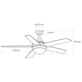 EDM Adriatico 132 cm Deckenventilator Weiß