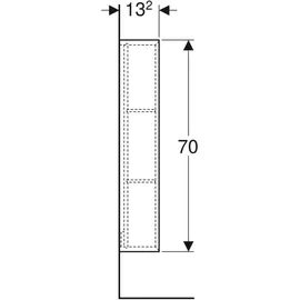 Geberit Regal 22,5x70x13,2cm, recht., w/lack. hochgl.