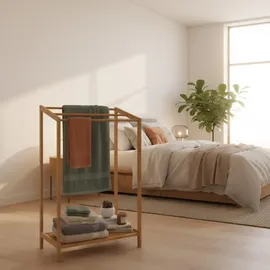 Relaxdays Handtuchständer Bambus Braun