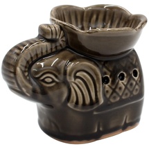 Dekohelden24 Duftlampe als Elefant in braun/Aromalampe/Duftlicht/Duft-Lampe, L/B/H: ca. 14 x 9 x 10 cm, 10 cm