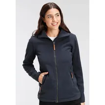 POLARINO Fleecejacke ohne Kapuze für kalte Tage, aus Fleece, lässiger Look, Gr. 42, marine, , 75415360-42