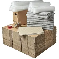 Umzugskomplettpaket 200 m2 Wohnung oder Haus (150 x Umzugskarton 7 x Luftpolsterfolie 4 x Klebeband 10 x Tellerpapier 8 x Möbeldecke) Set BB-Verpackun