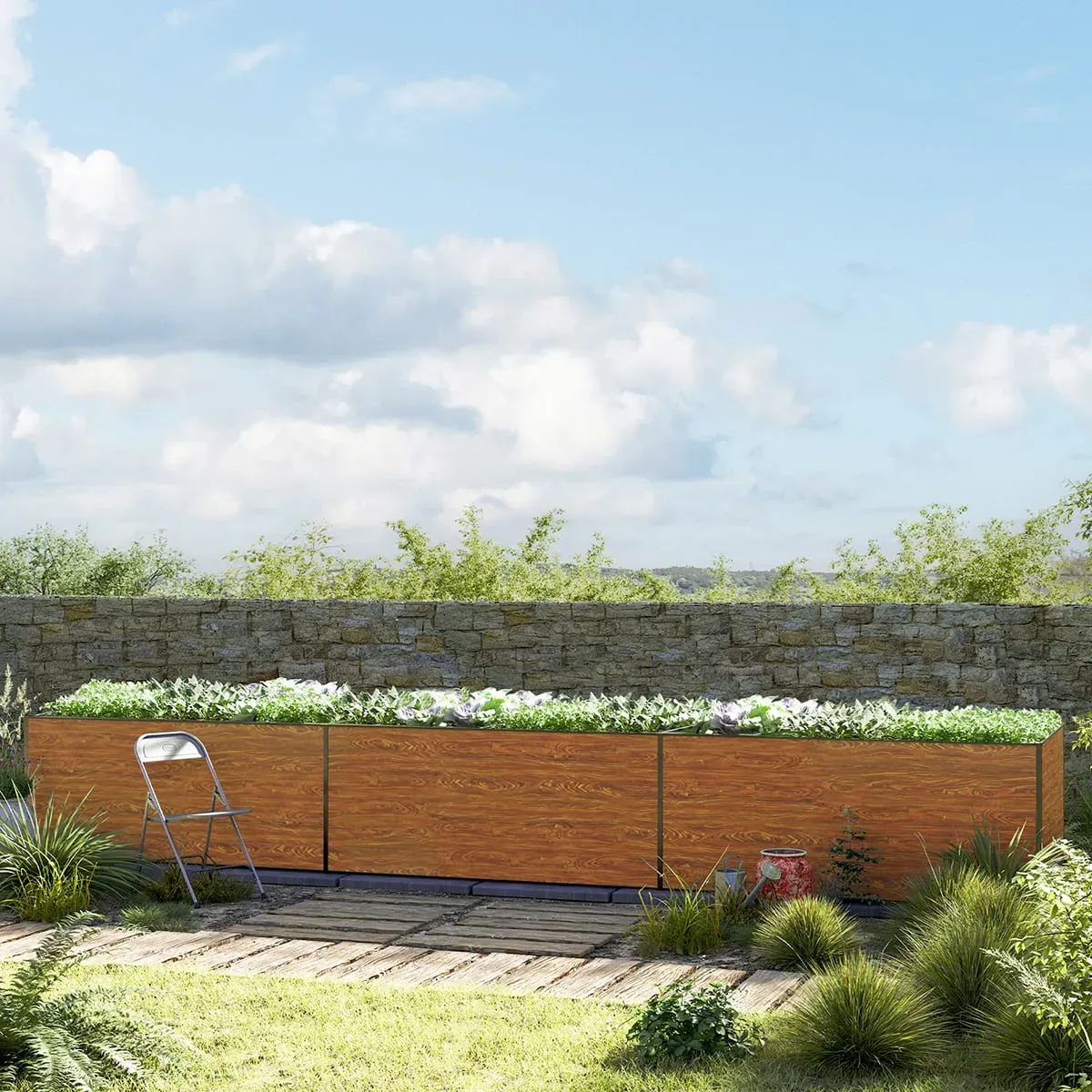 GFP Kingsize 99 x 535 x 77 cm Orto rialzato, look legno - (GFPV00454)